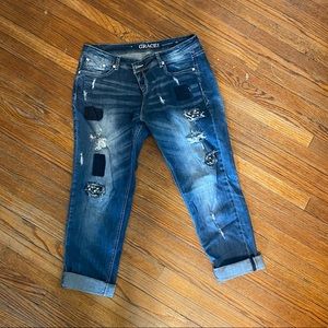 Grace distressed patch jeans size 30